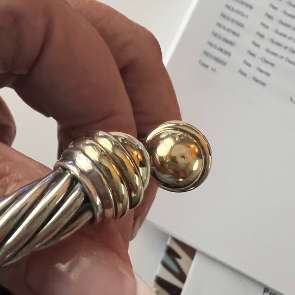 David Yurman 10mm Cable Cuff with 14K Gold Domes - Picture 15 of 15